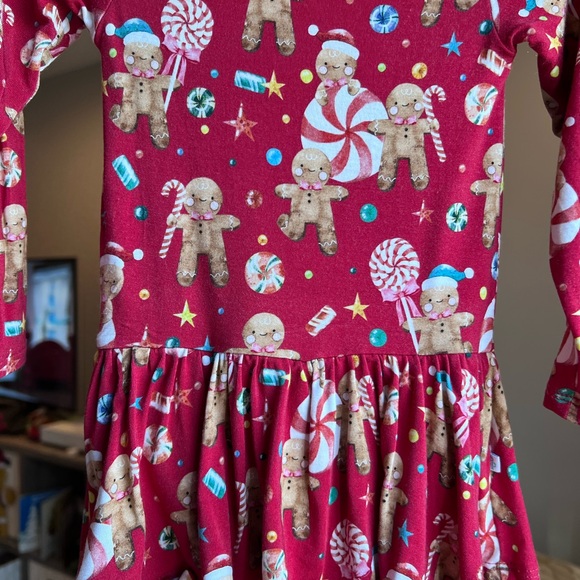 Posh Peanut Candy Cane Lane Gingerbread Twirl Onesie Dress Size 12-18 Months - Picture 5 of 6